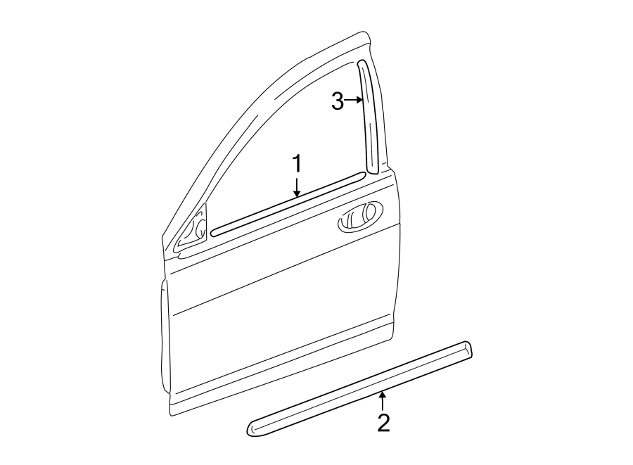 FRONT DOOR. EXTERIOR TRIM.