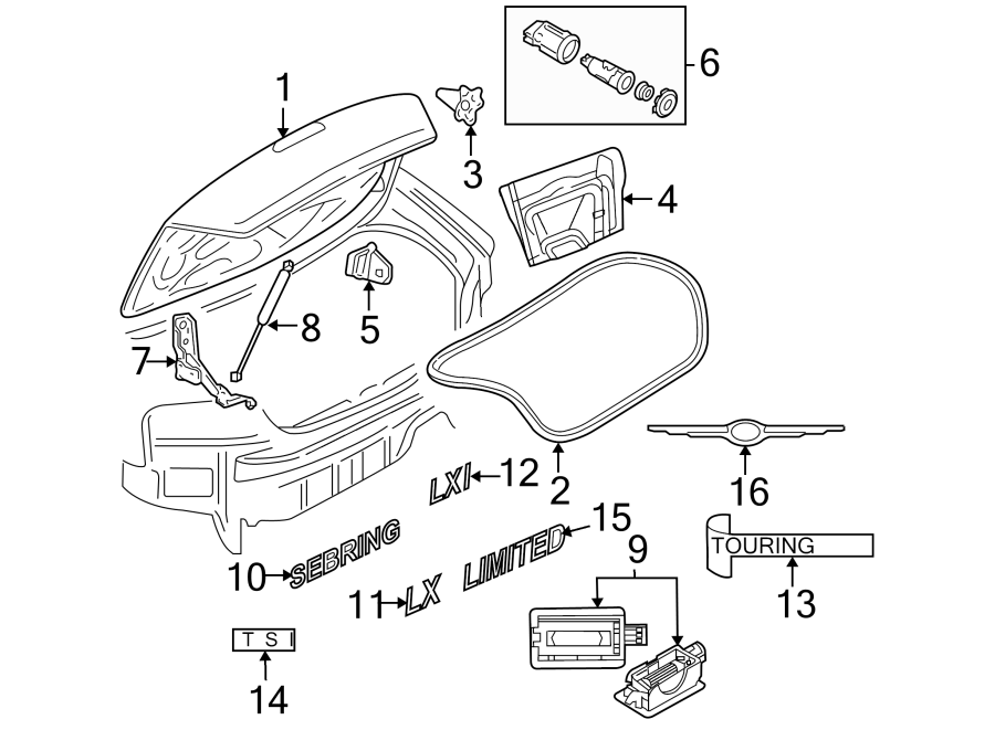 7TRUNK LID. EXTERIOR TRIM. LID & COMPONENTS.https://images.simplepart.com/images/parts/motor/fullsize/NM01670.png