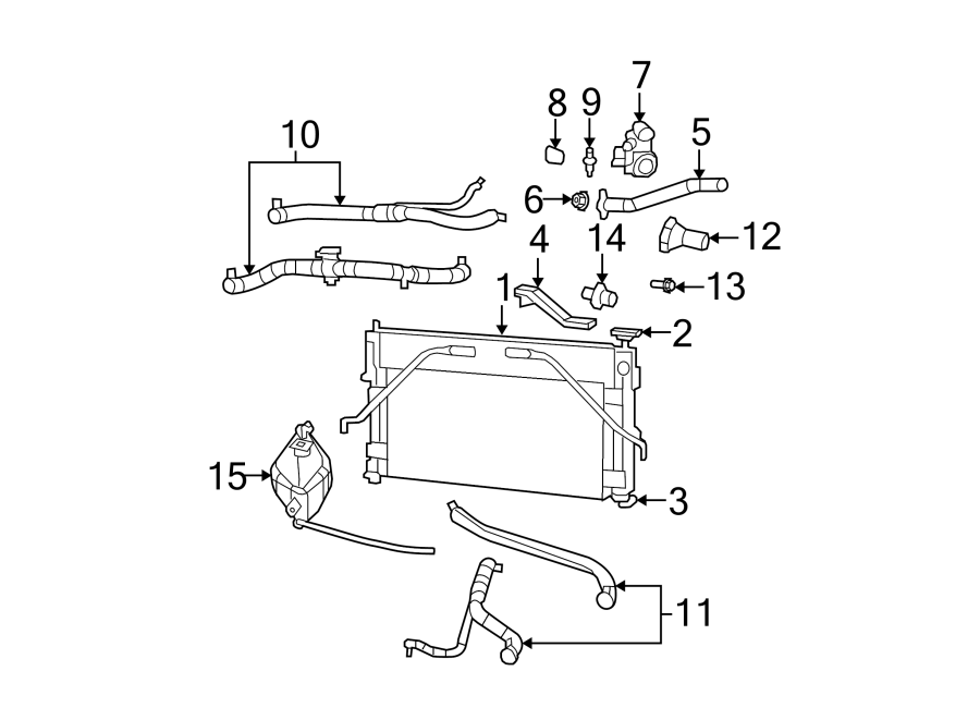 Diagram RADIATOR & COMPONENTS. for your 2010 Jeep Wrangler   