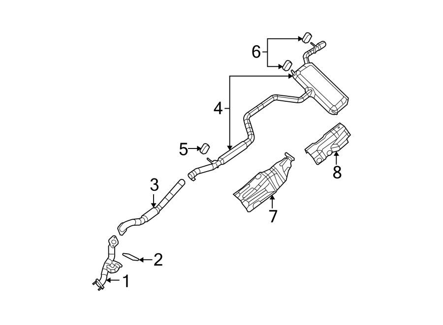 Diagram EXHAUST SYSTEM. EXHAUST COMPONENTS. for your Chrysler Sebring  