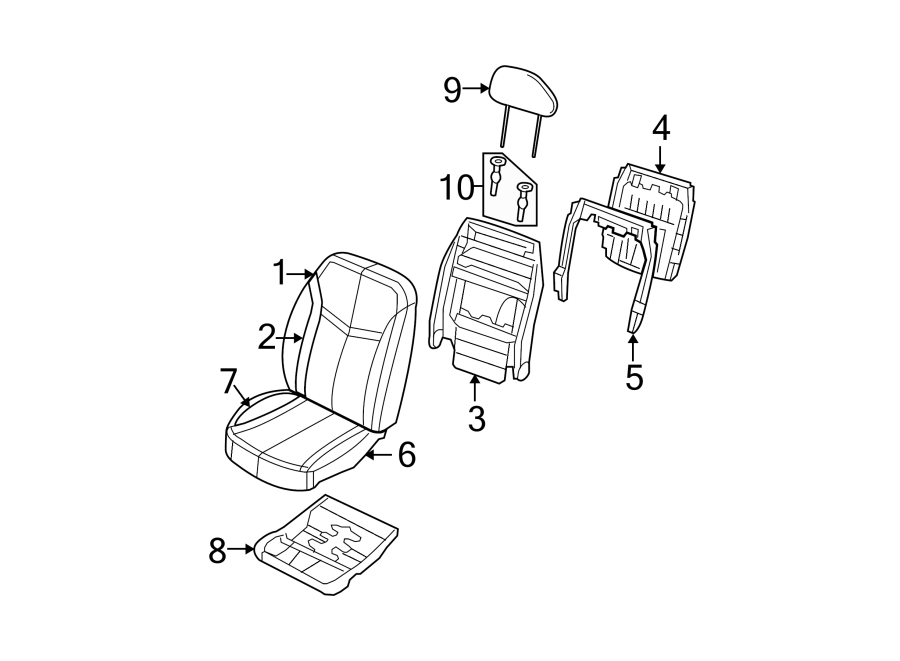 SEATS & TRACKS. FRONT SEAT COMPONENTS.