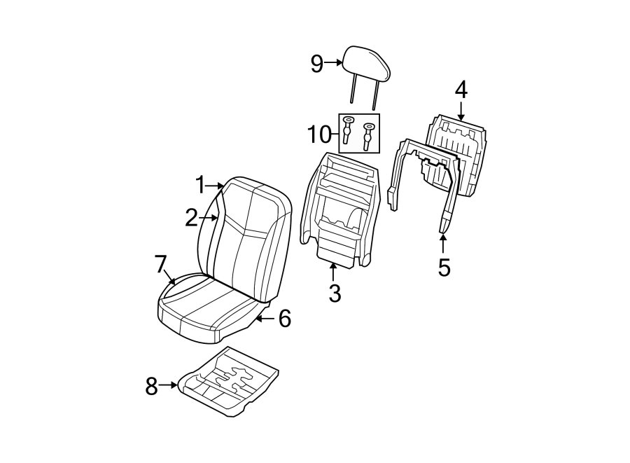 SEATS & TRACKS. FRONT SEAT COMPONENTS.