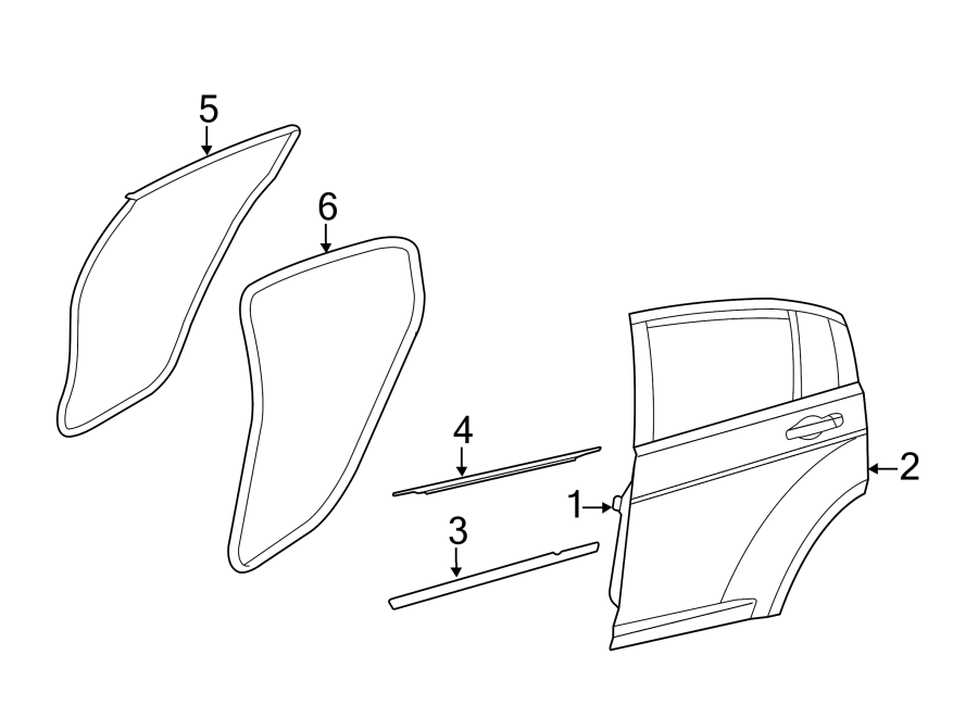 4Rear door. Door & components.https://images.simplepart.com/images/parts/motor/fullsize/NM07585.png