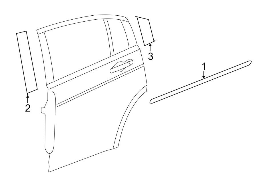 REAR DOOR. EXTERIOR TRIM.