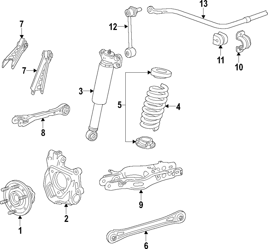 Diagram REAR SUSPENSION. for your 2021 Chevrolet Camaro 6.2L V8 A/T ZL1 Convertible 