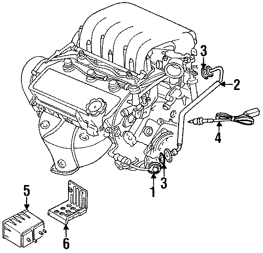 Diagram EMISSION SYSTEM. EMISSION COMPONENTS. for your 1996 Dodge Caravan 2.4L A/T SE Mini Passenger Van 