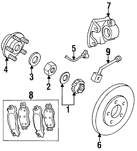 2FRONT SUSPENSION. BRAKE COMPONENTS.https://images.simplepart.com/images/parts/motor/fullsize/NM95240.png