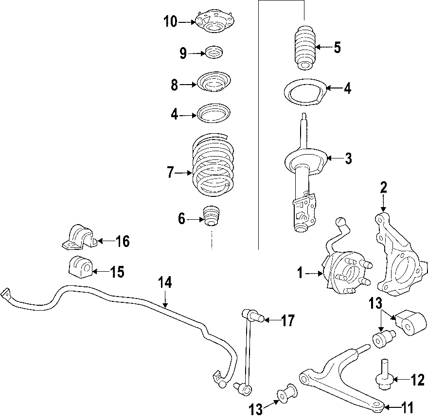 Diagram FRONT SUSPENSION. LOWER CONTROL ARM. STABILIZER BAR. SUSPENSION COMPONENTS. for your 2006 GMC Sierra 3500 6.0L Vortec V8 A/T RWD SLE Extended Cab Pickup Fleetside 