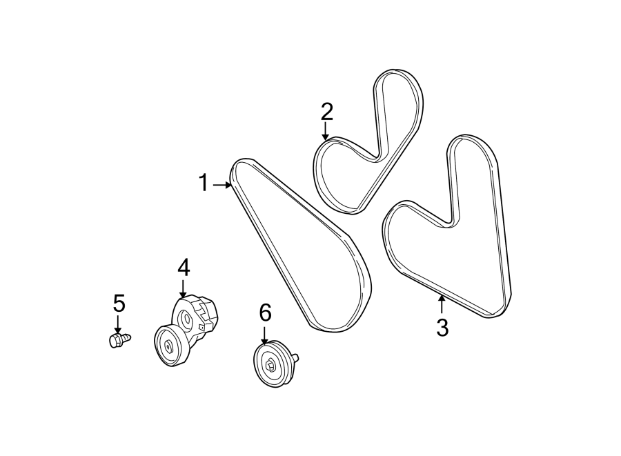 Diagram BELTS & PULLEYS. for your 2007 Jeep Wrangler   