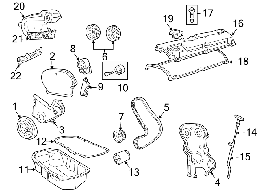 Diagram ENGINE / TRANSAXLE. ENGINE PARTS. for your Chrysler PT Cruiser  