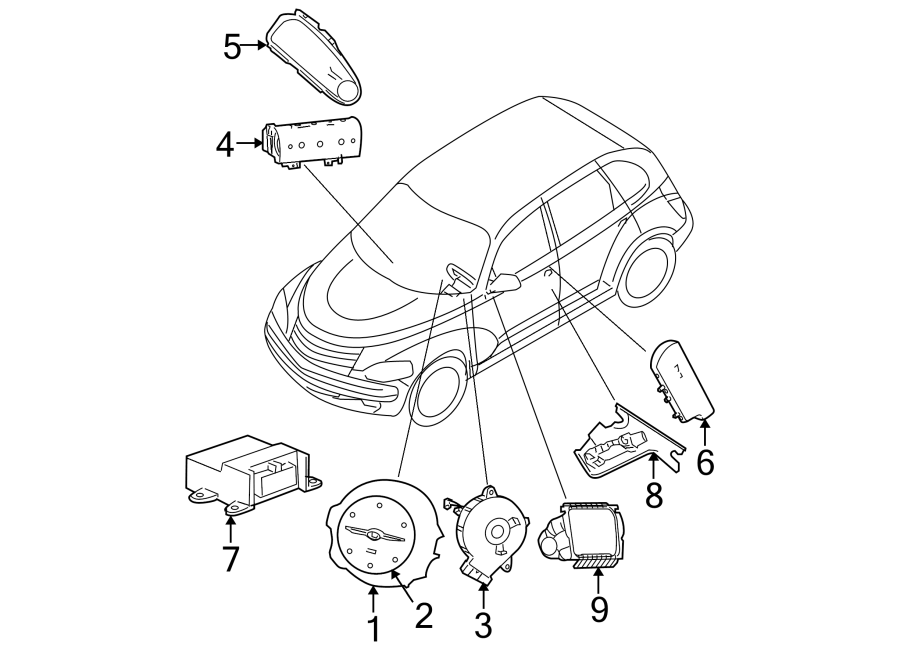 8RESTRAINT SYSTEMS. AIR BAG COMPONENTS.https://images.simplepart.com/images/parts/motor/fullsize/NP01295.png