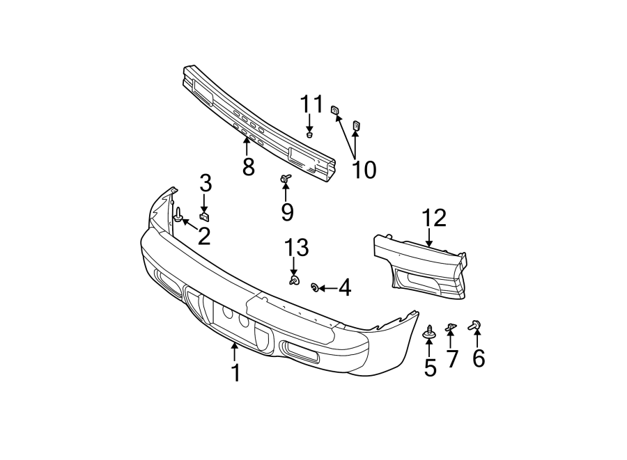 Diagram REAR BUMPER. BUMPER & COMPONENTS. for your Chrysler 300M  