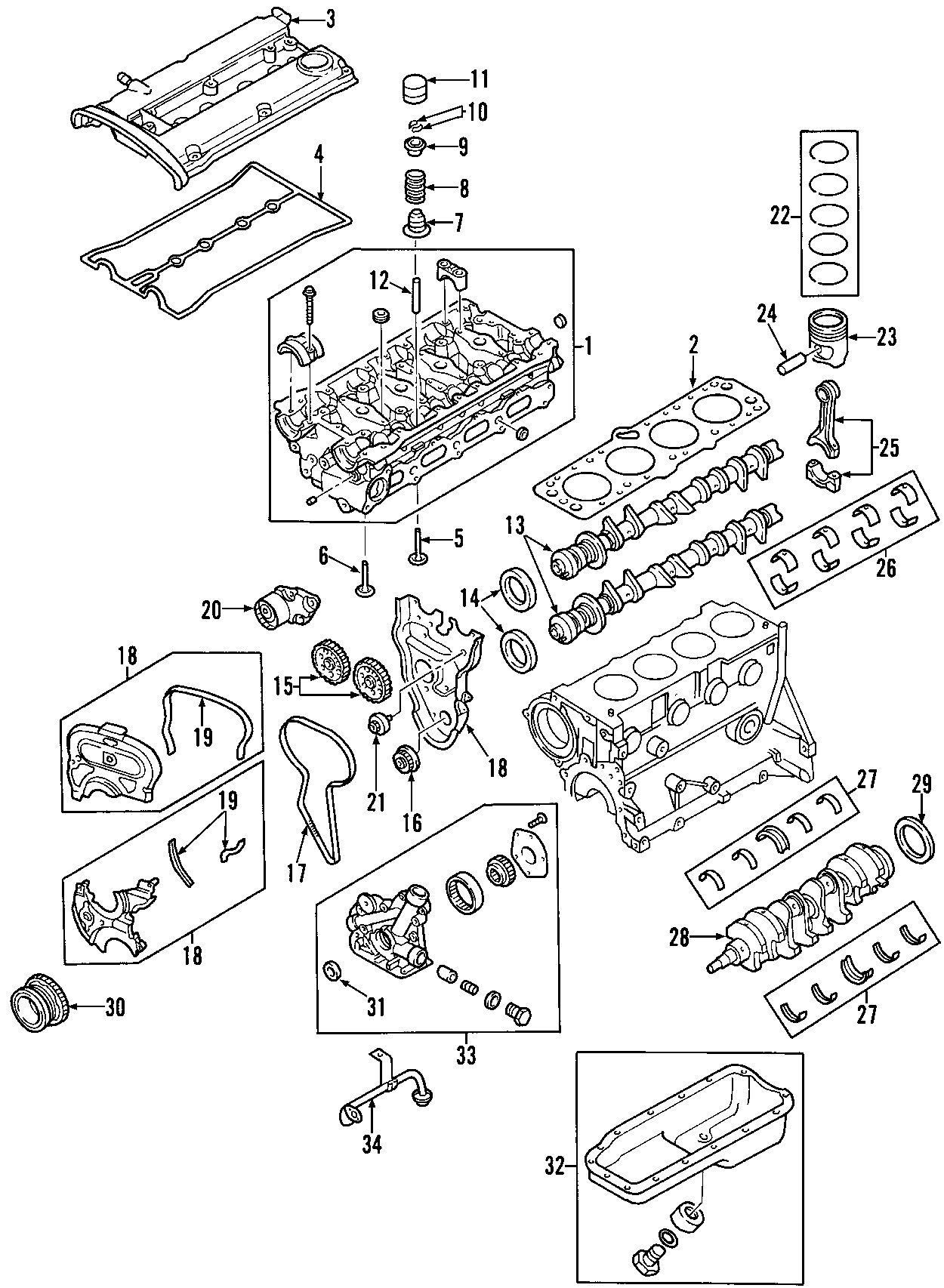 Diagram CAMSHAFT & TIMING. CRANKSHAFT & BEARINGS. CYLINDER HEAD & VALVES. LUBRICATION. MOUNTS. PISTONS. RINGS & BEARINGS. for your 2008 Chevrolet Corvette   