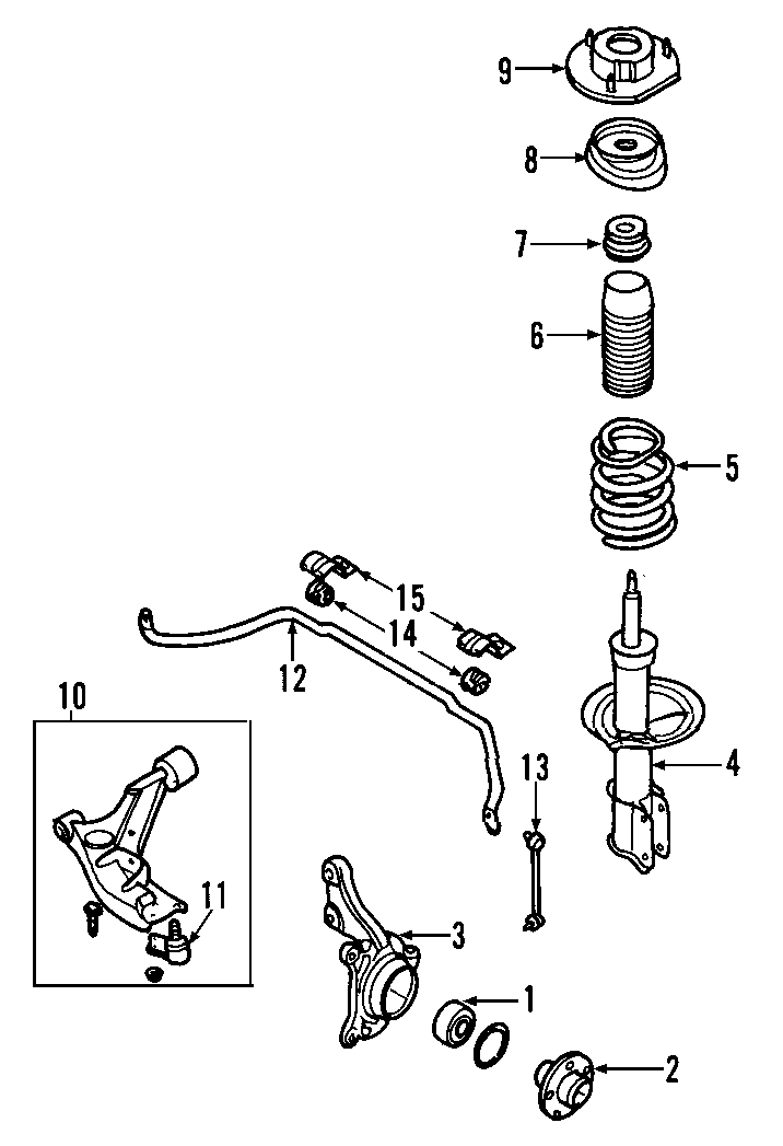 Diagram FRONT SUSPENSION. LOWER CONTROL ARM. STABILIZER BAR. SUSPENSION COMPONENTS. for your 2002 GMC Sierra 2500 HD 6.6L Duramax V8 DIESEL M/T 4WD Base Standard Cab Pickup Fleetside 