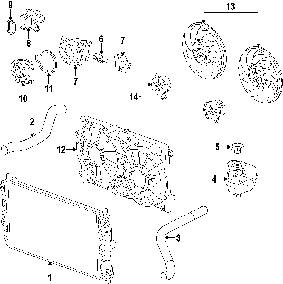 COOLING SYSTEM. COOLING FAN. RADIATOR. WATER PUMP. Diagram