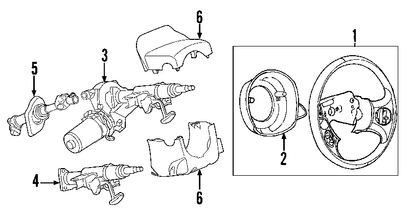 Diagram STEERING COLUMN. STEERING WHEEL. for your Chevrolet Bolt EV  