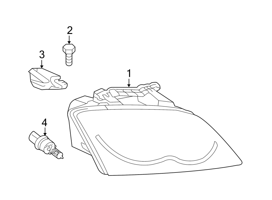 Diagram FRONT LAMPS. HEADLAMP COMPONENTS. for your 2004 Chrysler Concorde   