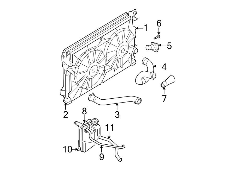 Diagram RADIATOR & COMPONENTS. for your 1995 Jeep Wrangler   