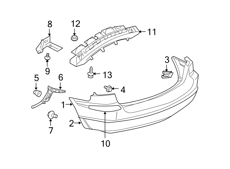 Diagram REAR BUMPER. BUMPER & COMPONENTS. for your 2023 Ram ProMaster 3500   