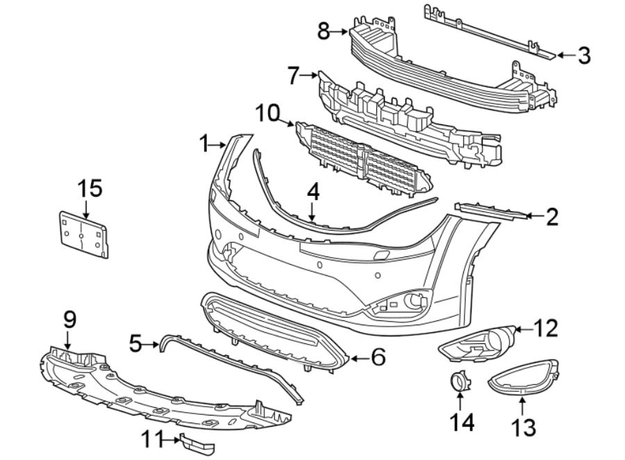 FRONT BUMPER & GRILLE. BUMPER & COMPONENTS.