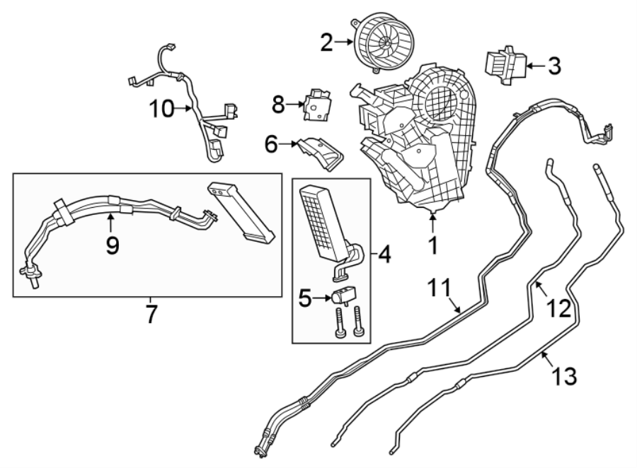 Diagram AIR CONDITIONER & HEATER. AUXILIARY AC & HEATER UNIT. for your 1994 Chrysler Town & Country   