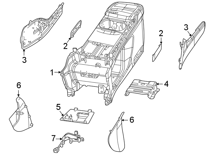 Diagram Center console. for your Chrysler Pacifica  