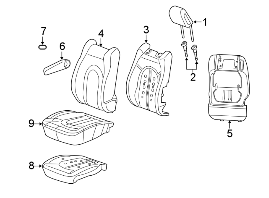 SEATS & TRACKS. FRONT SEAT COMPONENTS.