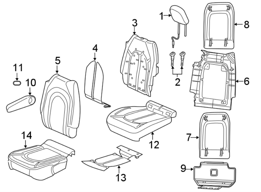 Diagram SEATS & TRACKS. SECOND ROW SEATS. for your Chrysler Voyager  