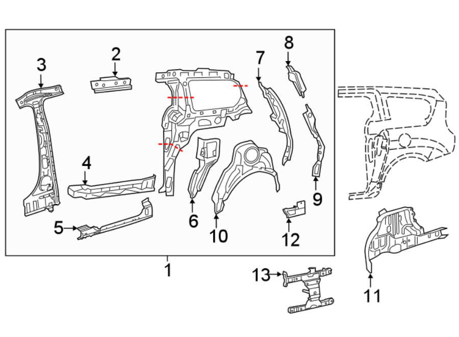 11SIDE PANEL. INNER STRUCTURE & RAILS.https://images.simplepart.com/images/parts/motor/fullsize/NS17590.png