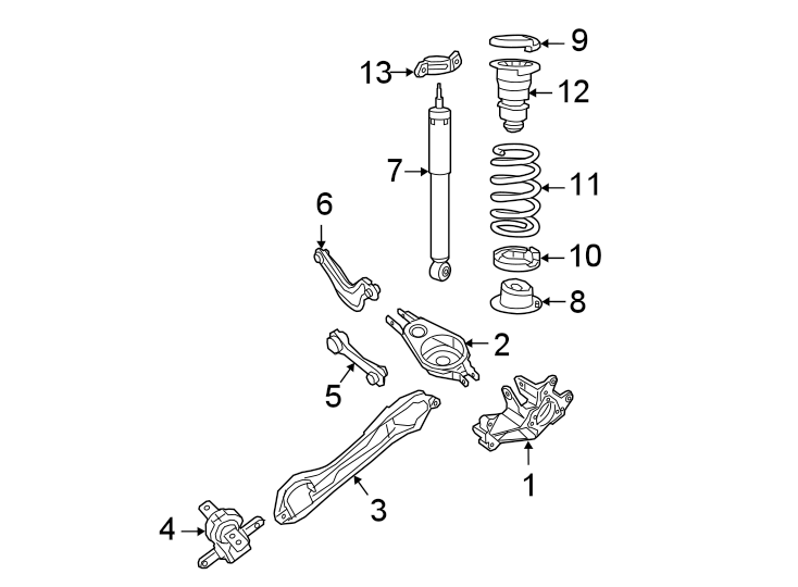 Diagram Rear suspension. Suspension components. for your 2020 Chrysler Voyager   