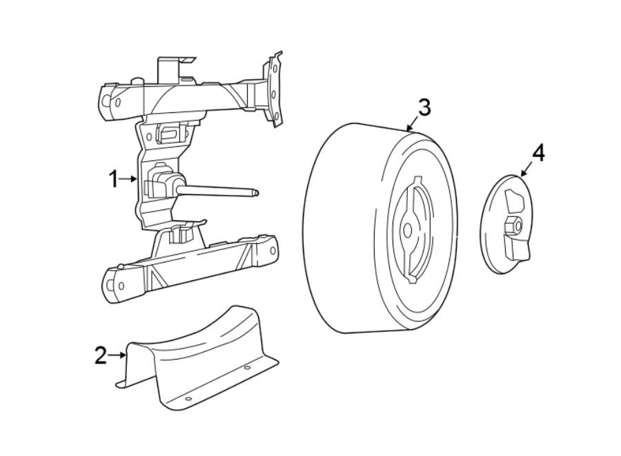 Diagram SIDE PANEL. SPARE TIRE CARRIER. for your Chrysler Pacifica  