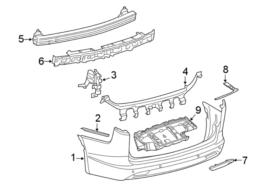 REAR BUMPER. BUMPER & COMPONENTS.