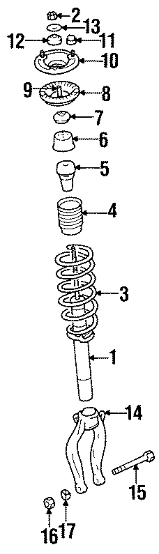 Diagram FRONT SUSPENSION. STRUTS & COMPONENTS. for your 2023 Ram 2500 6.7L 6 cylinder DIESEL A/T RWD Lone Star Crew Cab Pickup Fleetside 