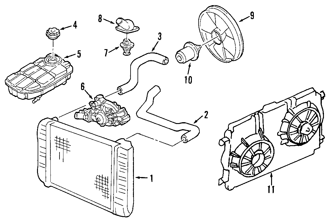 Diagram COOLING SYSTEM. COOLING FAN. RADIATOR. WATER PUMP. for your 2014 Buick Encore   