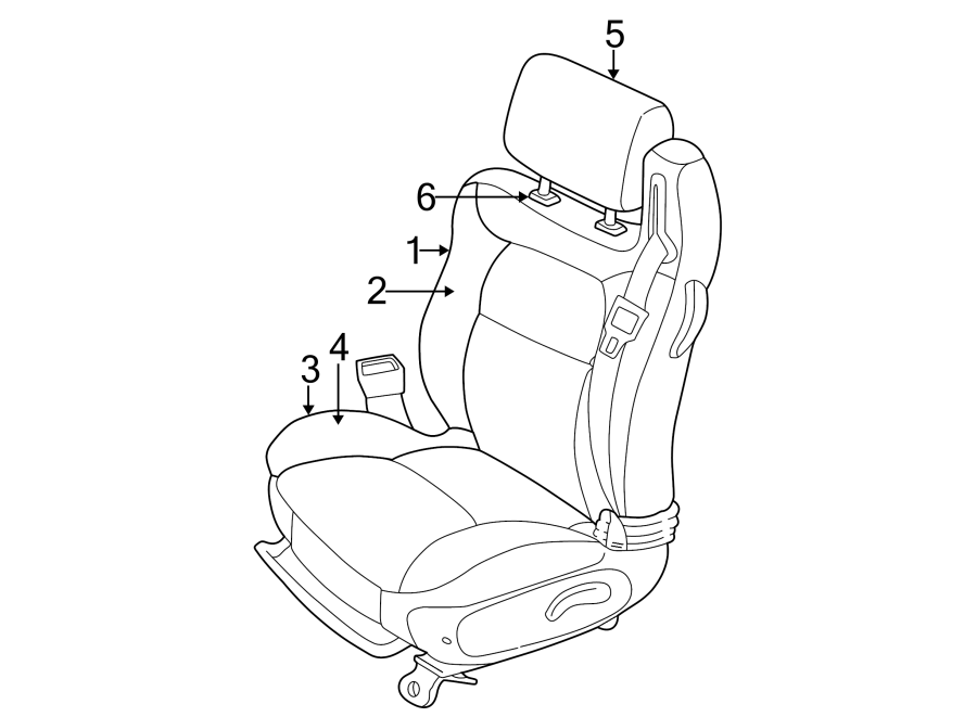 Diagram SEATS & TRACKS. FRONT SEAT COMPONENTS. for your Jeep