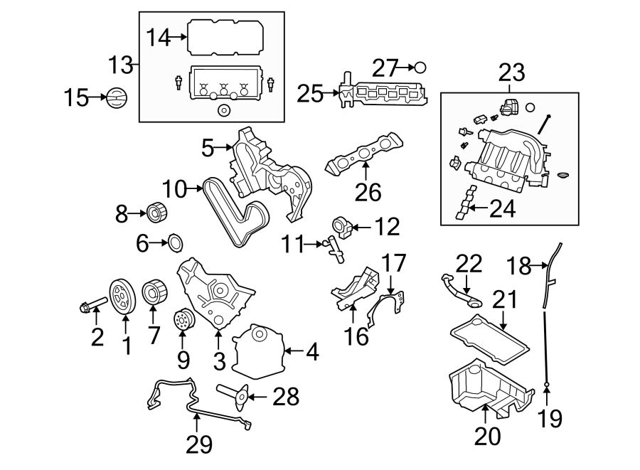 Diagram ENGINE / TRANSAXLE. ENGINE PARTS. for your 1996 Jeep