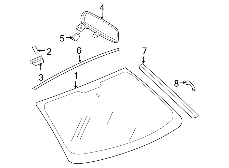 3WINDSHIELD. GLASS. REVEAL MOLDINGS.https://images.simplepart.com/images/parts/motor/fullsize/NU08435.png