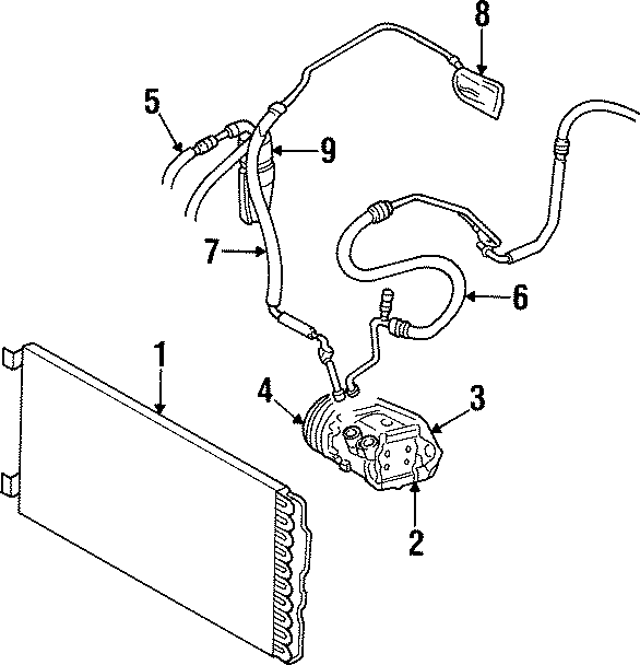 AIR CONDITIONER & HEATER. COMPRESSOR & LINES. CONDENSER.