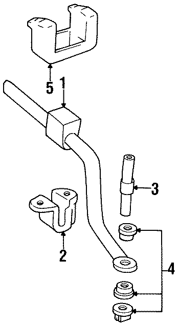 REAR SUSPENSION. STABILIZER BAR & COMPONENTS.