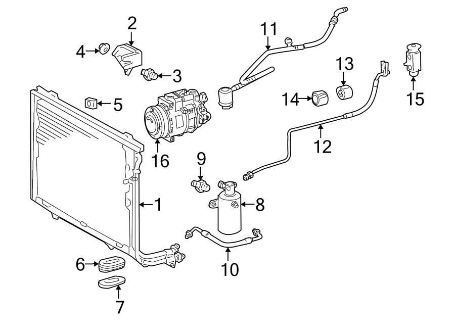 Diagram AIR CONDITIONER & HEATER. COMPRESSOR & LINES. CONDENSER. for your 2023 Ram 2500 6.7L 6 cylinder DIESEL A/T RWD Lone Star Crew Cab Pickup Fleetside 