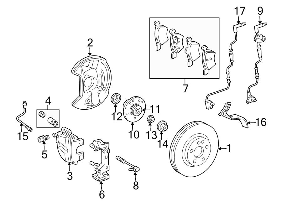 15FRONT SUSPENSION. BRAKE COMPONENTS.https://images.simplepart.com/images/parts/motor/fullsize/NV04190.png