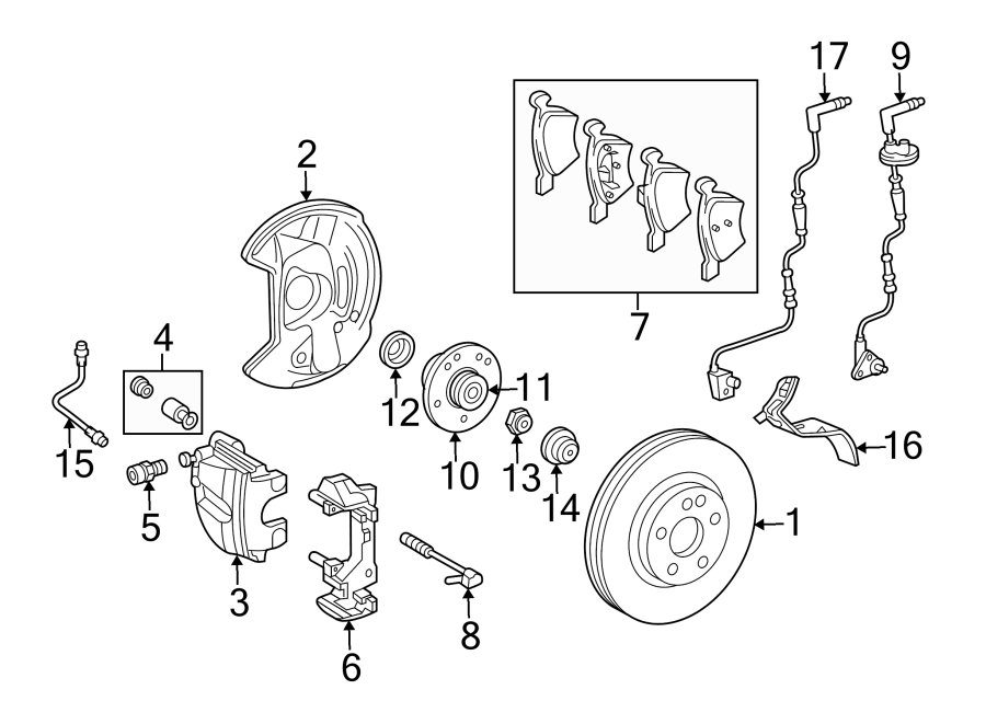 15FRONT SUSPENSION. BRAKE COMPONENTS.https://images.simplepart.com/images/parts/motor/fullsize/NV04191.png