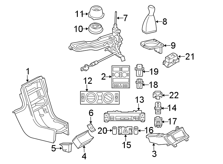 Front console.