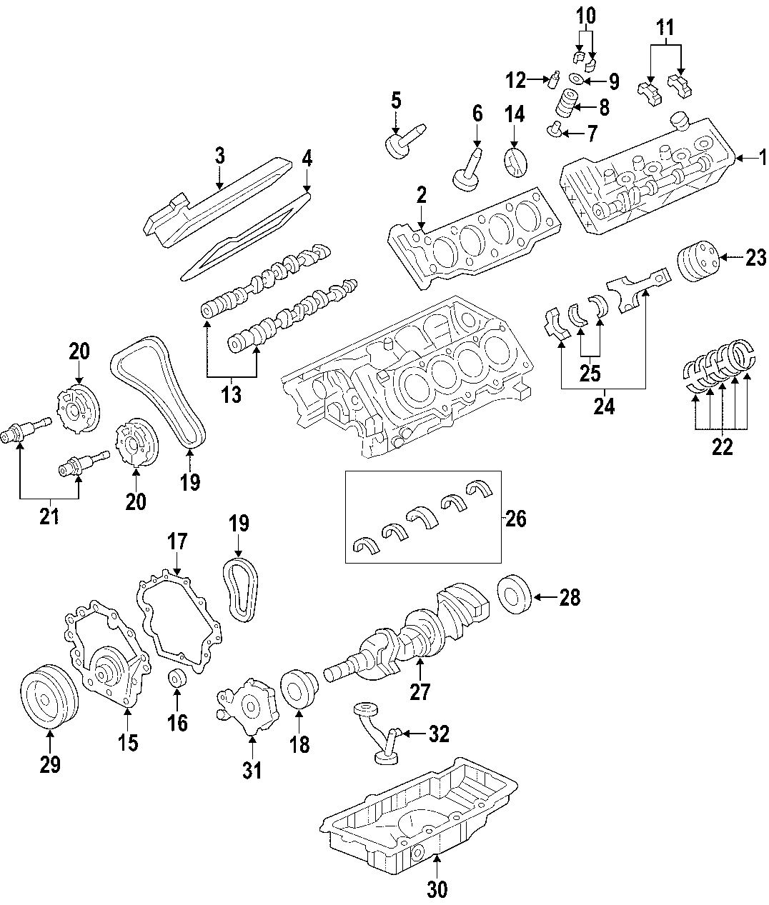 31CAMSHAFT & TIMING. CRANKSHAFT & BEARINGS. CYLINDER HEAD & VALVES. LUBRICATION. MOUNTS. PISTONS. RINGS & BEARINGS.https://images.simplepart.com/images/parts/motor/fullsize/NVP050.png