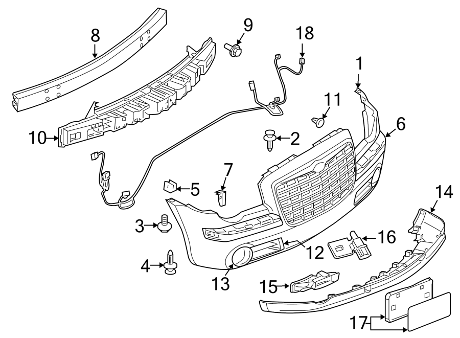 Diagram FRONT BUMPER. BUMPER & COMPONENTS. for your 2011 Chrysler 200   