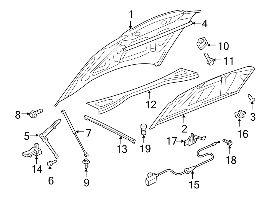 Diagram HOOD & COMPONENTS. for your 2023 Ram ProMaster 3500   