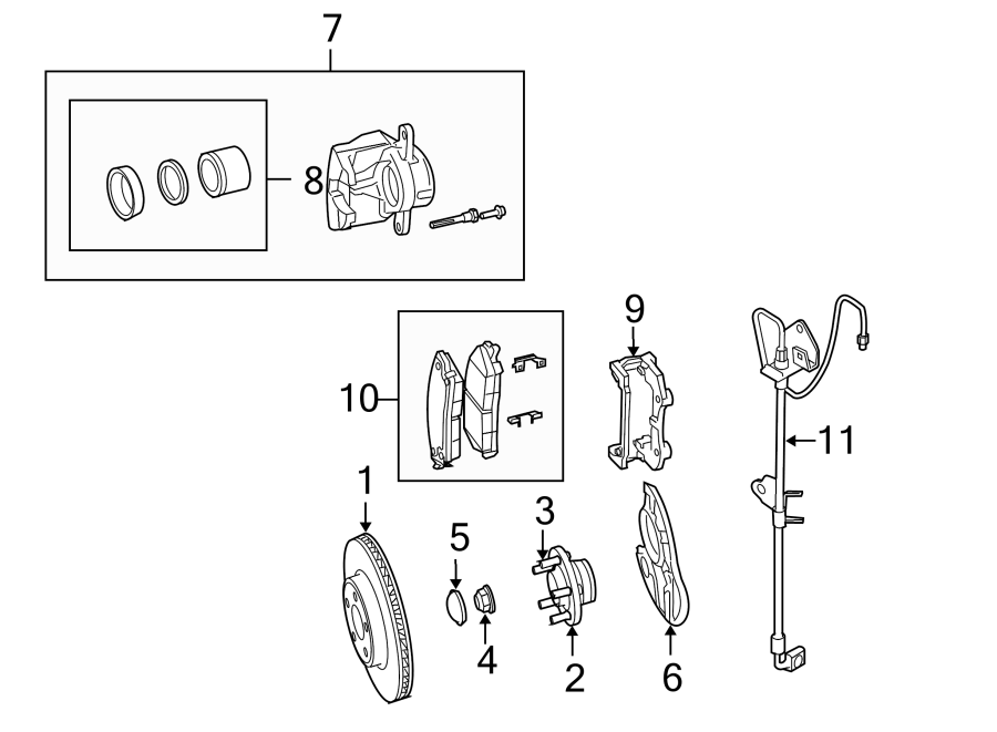 7FRONT SUSPENSION. BRAKE COMPONENTS.https://images.simplepart.com/images/parts/motor/fullsize/NW05360.png