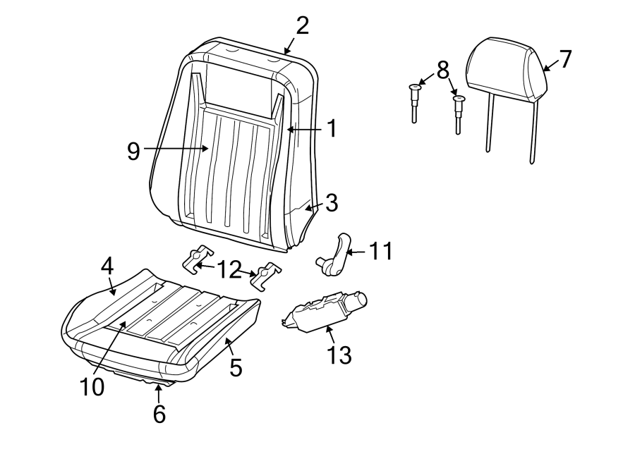 13SEATS & TRACKS. FRONT SEAT COMPONENTS.https://images.simplepart.com/images/parts/motor/fullsize/NW05460.png