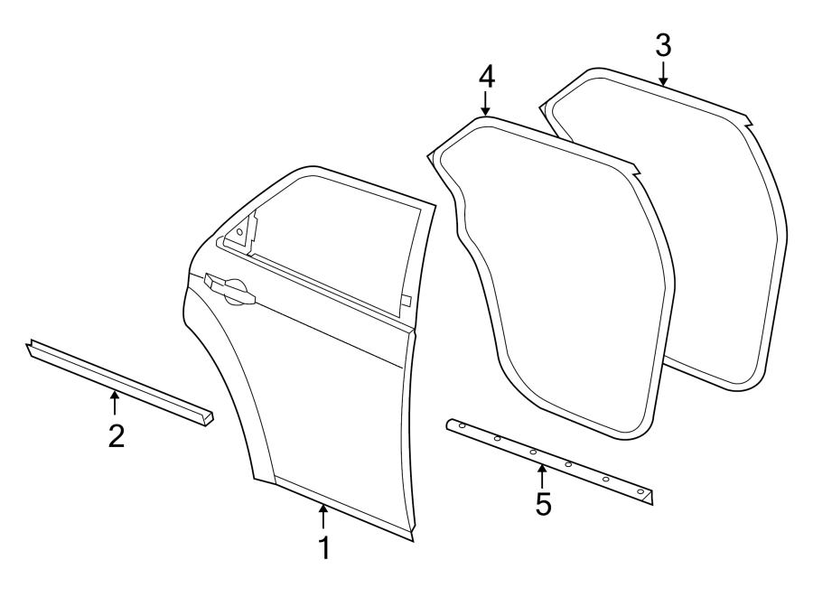 REAR DOOR. DOOR & COMPONENTS.