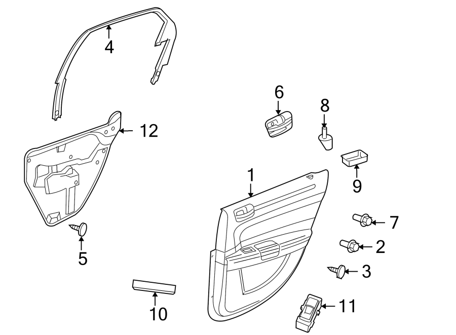 Diagram REAR DOOR. INTERIOR TRIM. for your 2017 Chrysler 200   